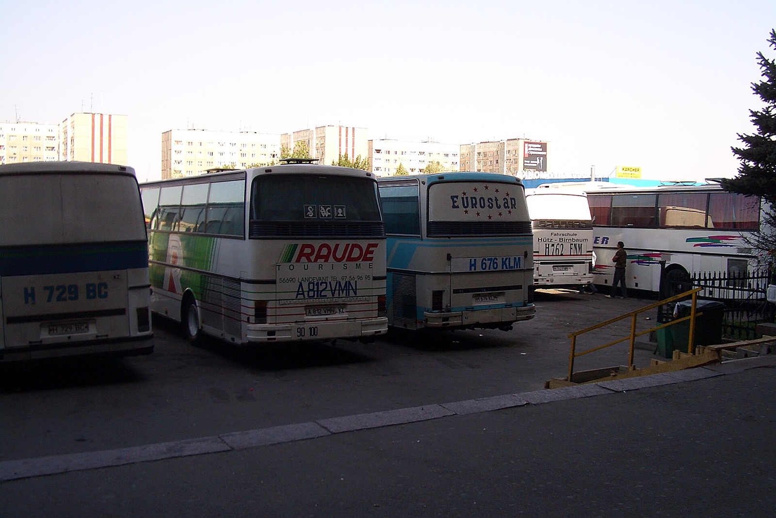 Intercity buses at Almaty's Sayran bus terminal