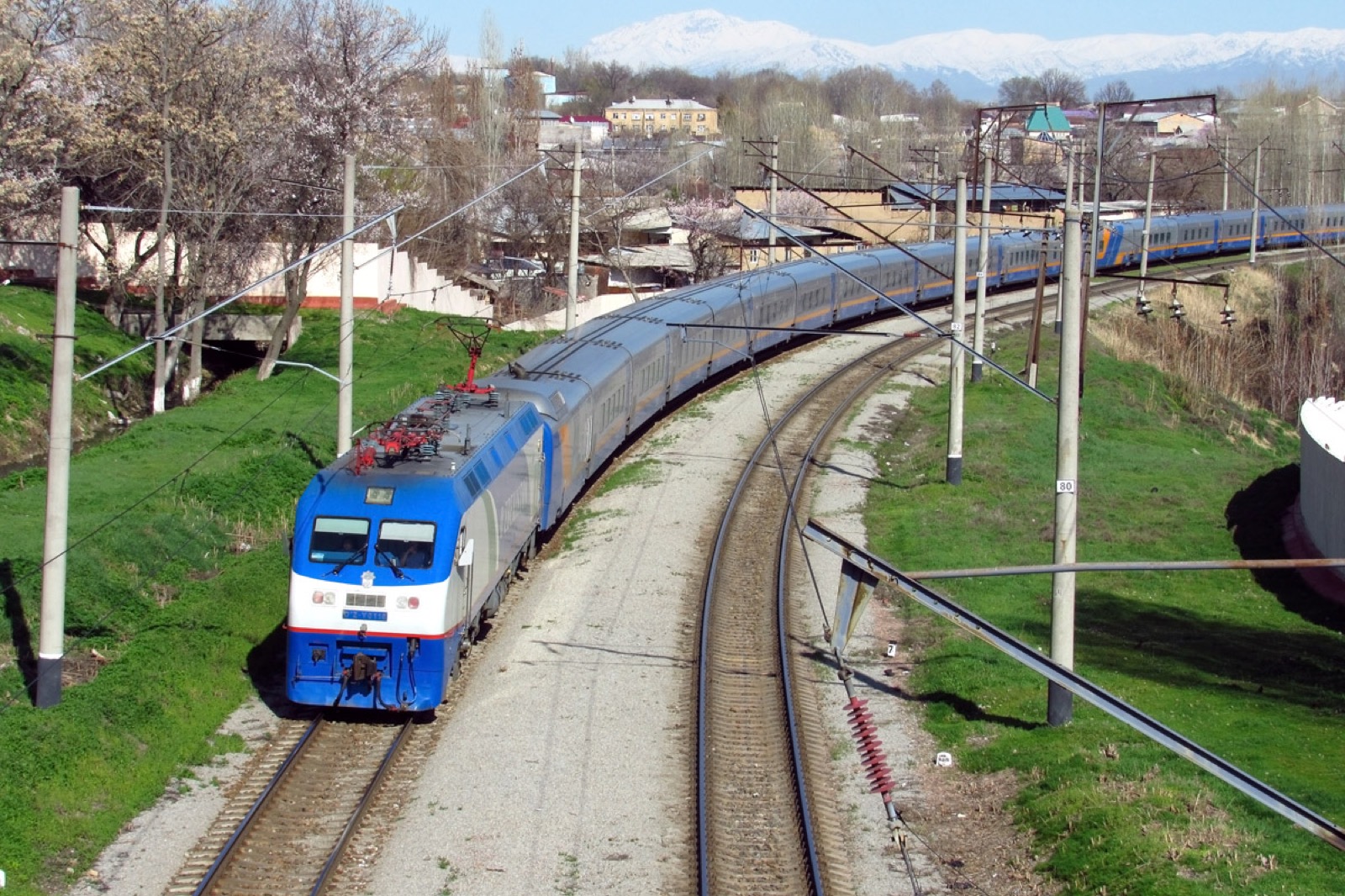 Talgo train on the Almaty-Tashkent route